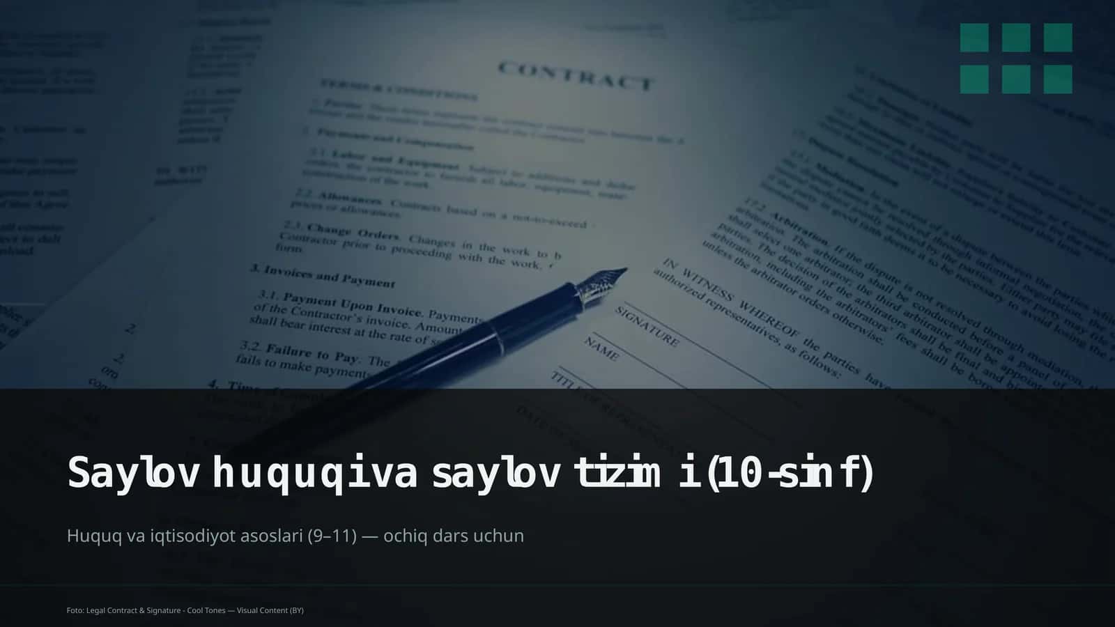 Saylov huquqi va saylov tizimi (10-sinf) 1