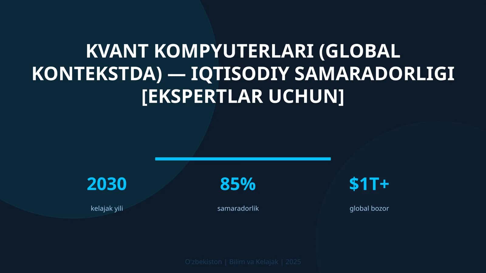 Kvant kompyuterlari (global kontekstda) — iqtisodiy samaradorligi [ekspertlar uchun] 1