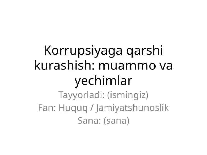 Korrupsiyaga qarshi kurashish