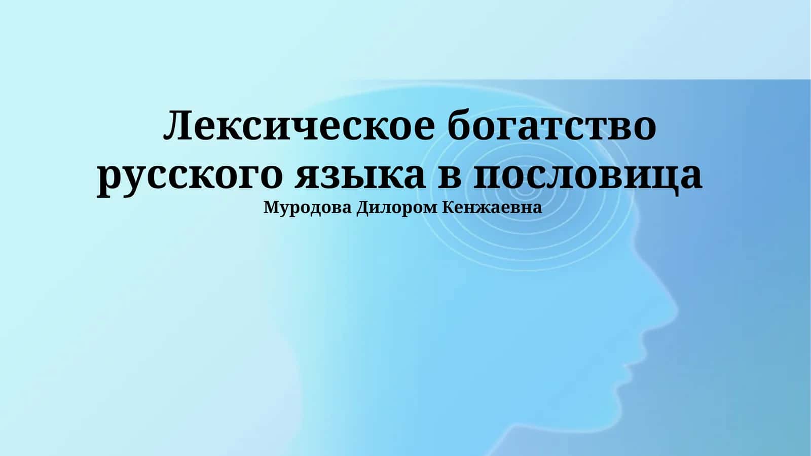 Лексическое богатство русского языка в пословица 1