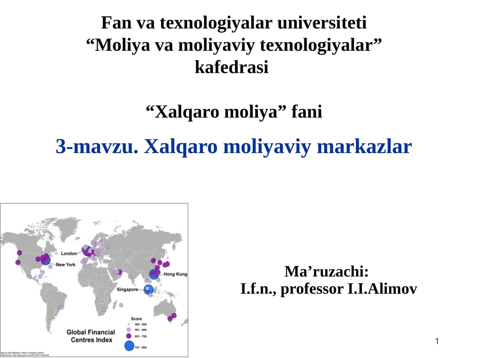 Xalqaro moliyaviy markazlar 1