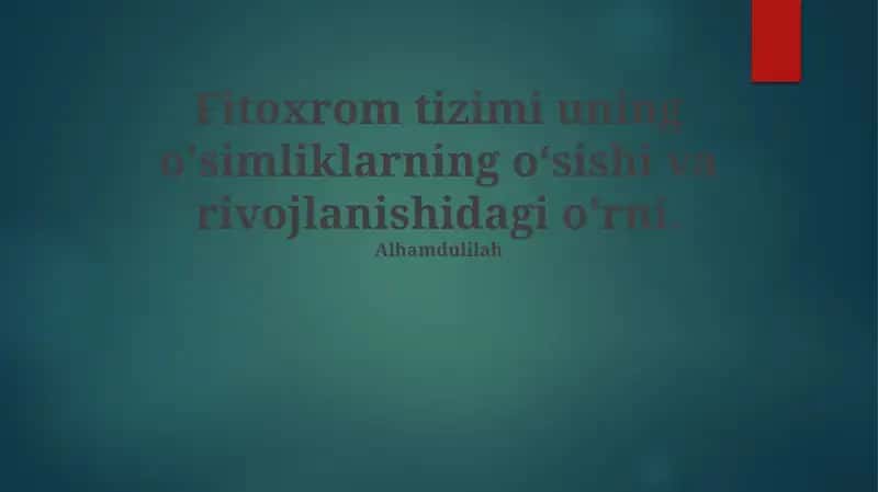 Fitoxrom tizimi 1