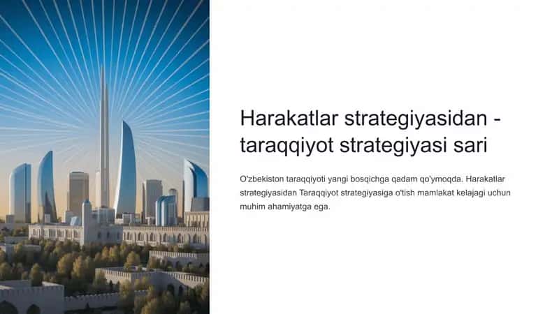 Harakatlar strategiyasidan - taraqqiyot strategiyasi sari 1