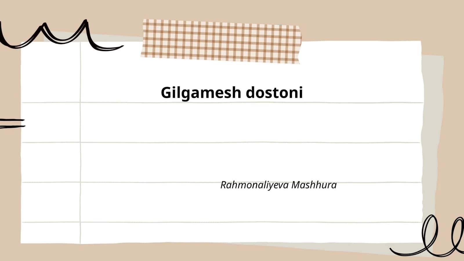 Gilgamesh dostoni 1