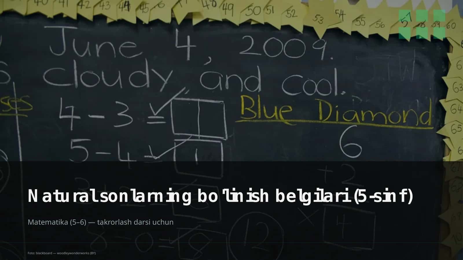 Natural sonlarning bo'linish belgilari (5-sinf) 1