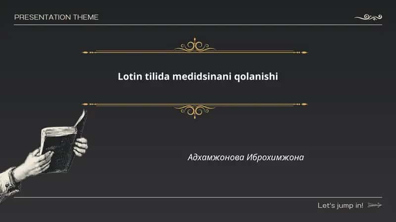 Lotin tilida medidsinani qolanishi 1