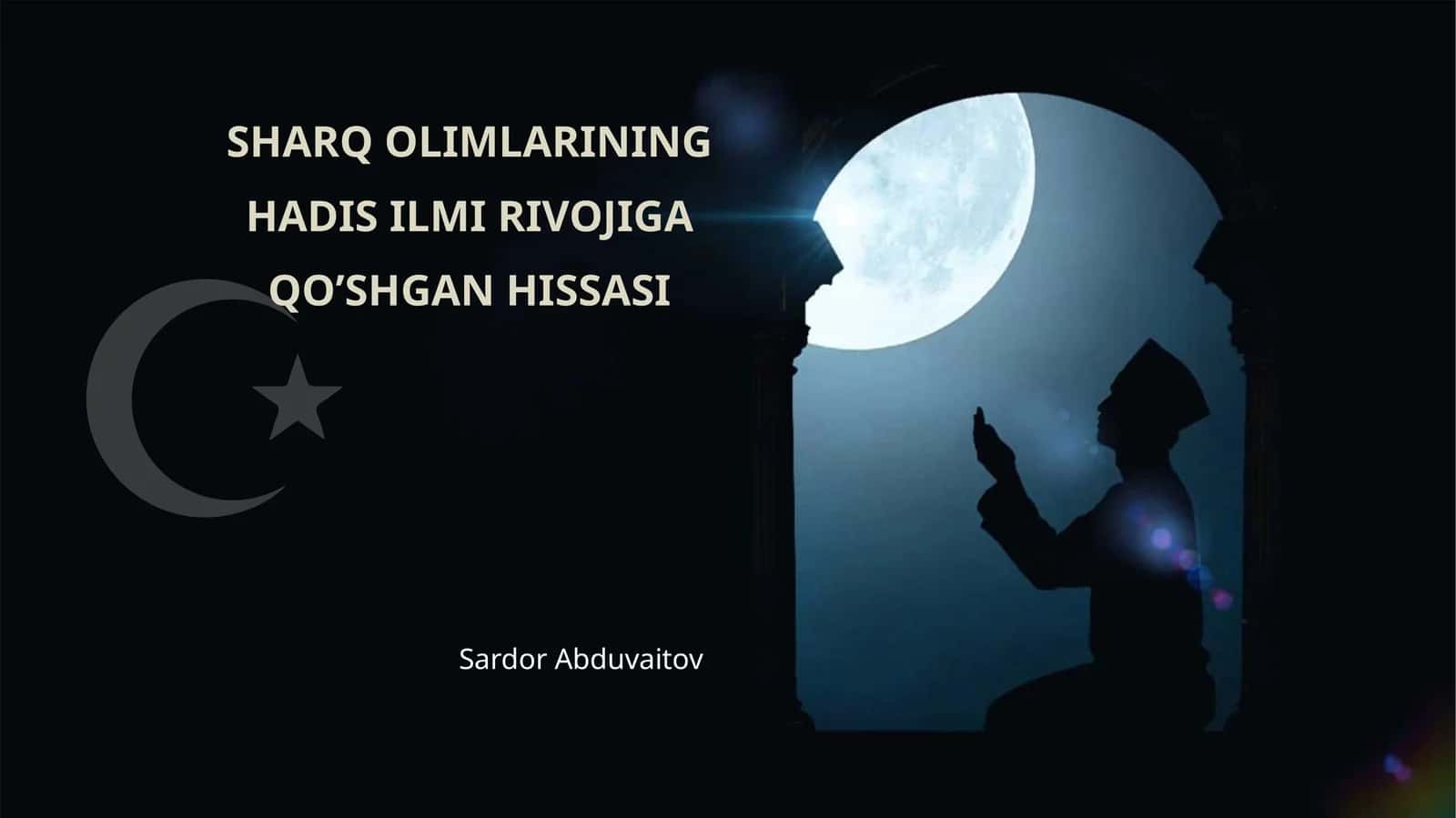 SHARQ OLIMLARINING HADIS ILMI RIVOJIGA QO’SHGAN HISSASI 1