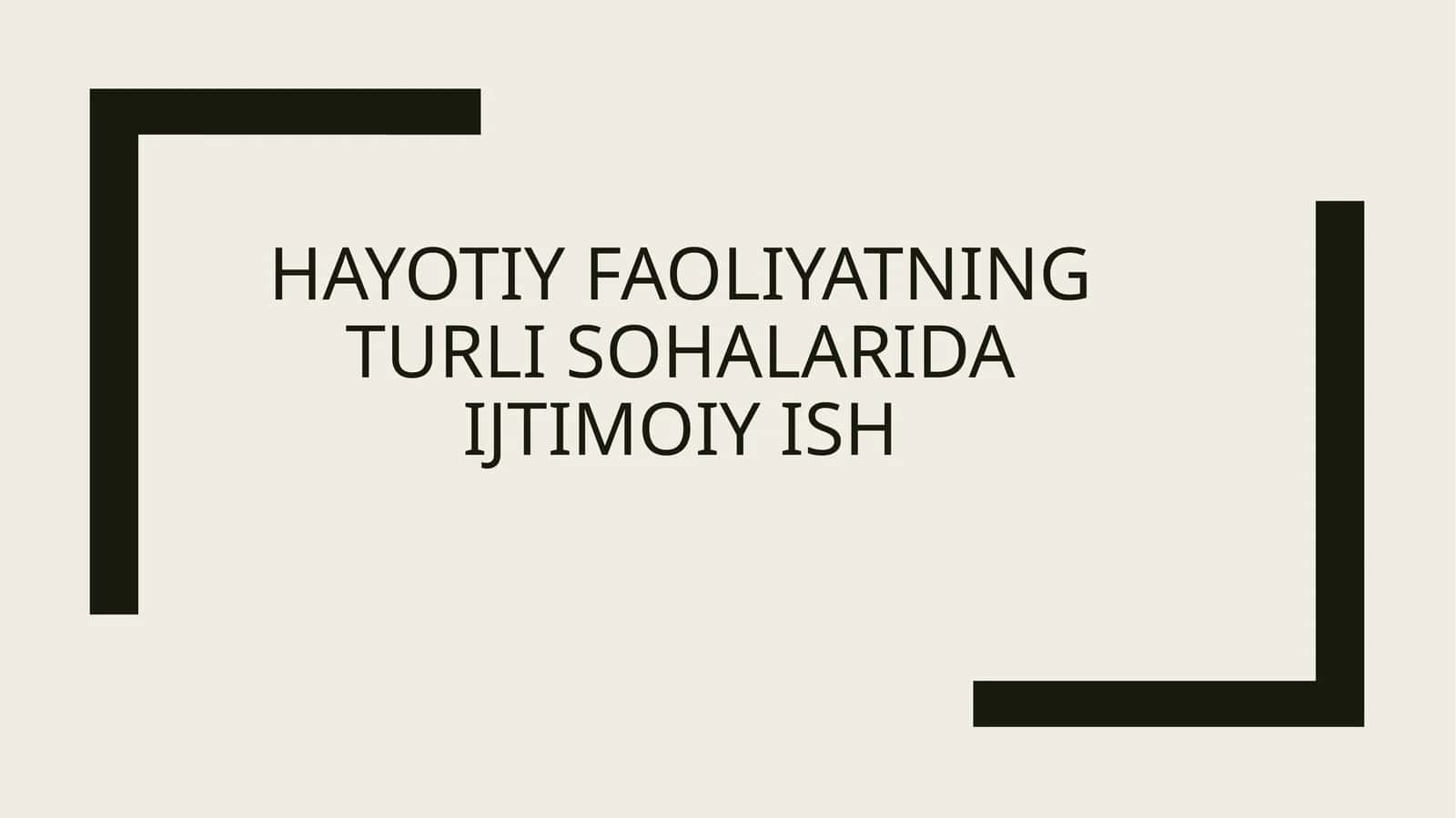 Ijtimoiy ish 1