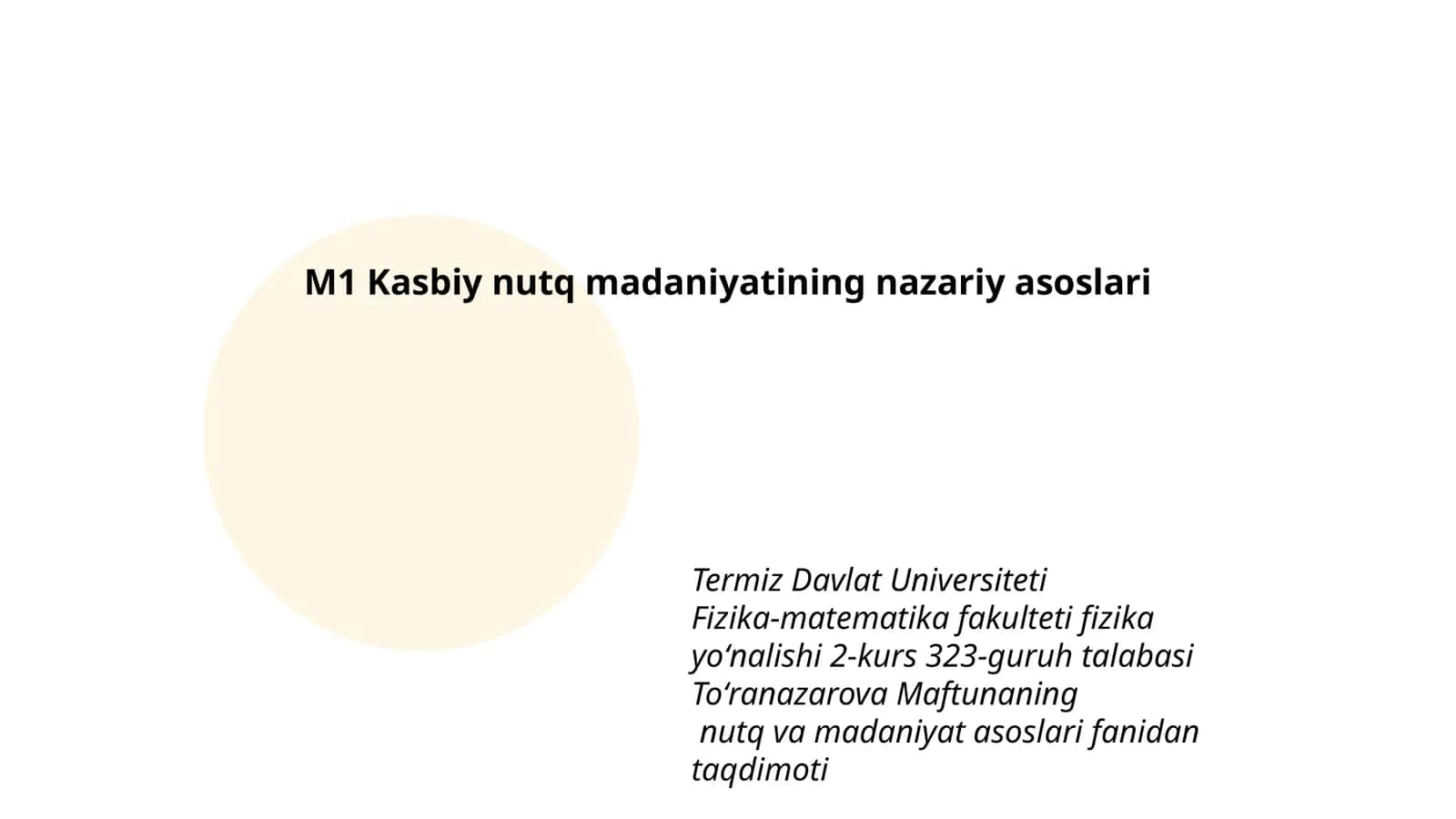 M1 Kasbiy nutq madaniyatining nazariy asoslari 1