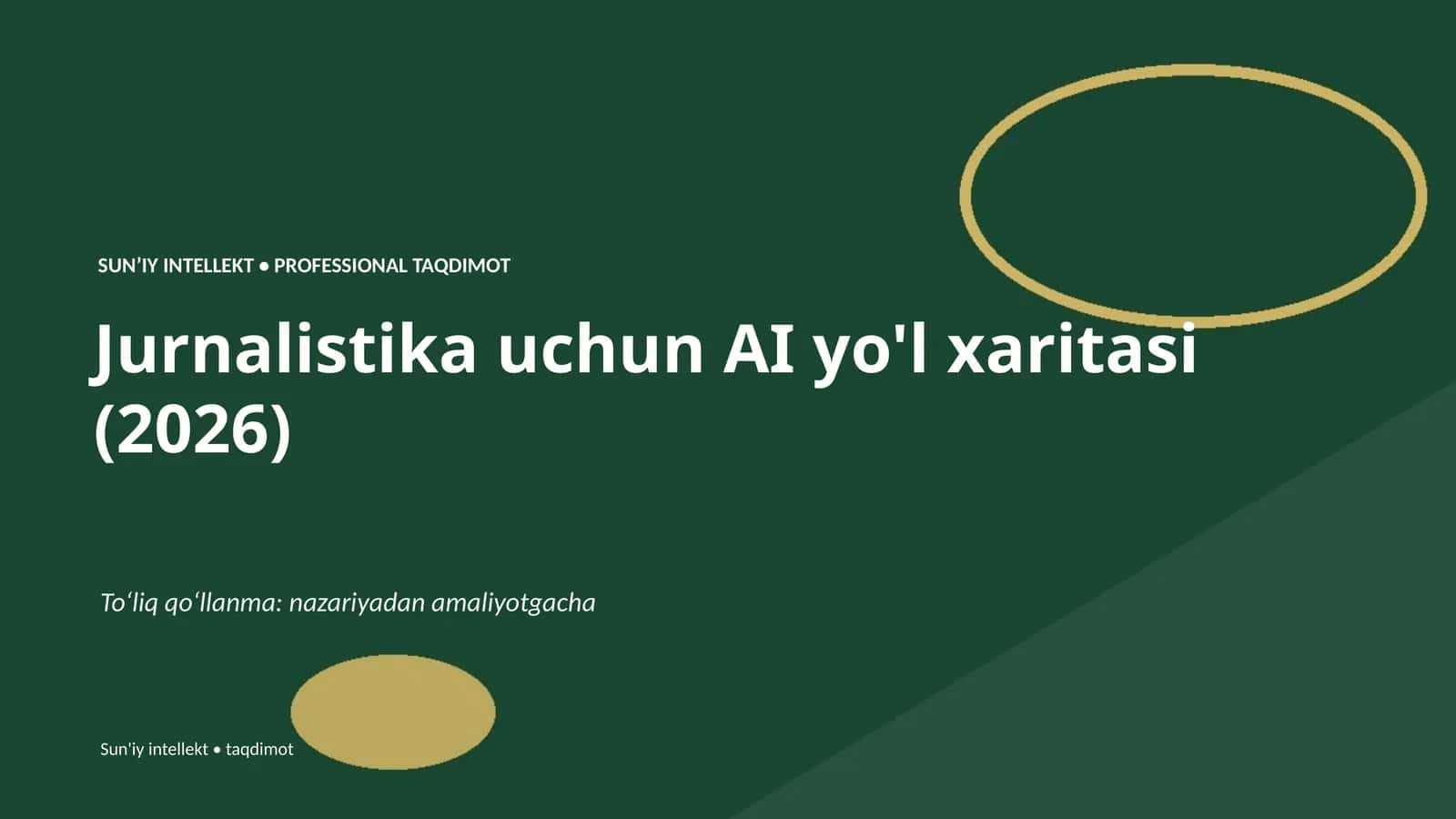 Jurnalistika uchun AI yo'l xaritasi (2026) 1