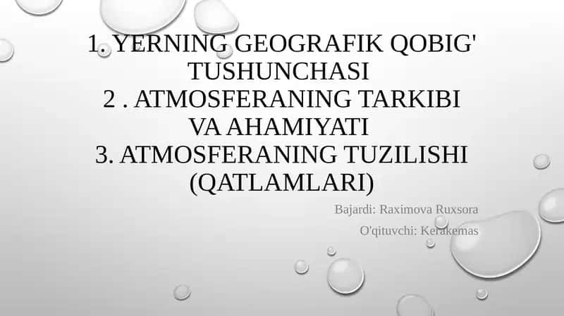 Yerning geografik qobig'i 1
