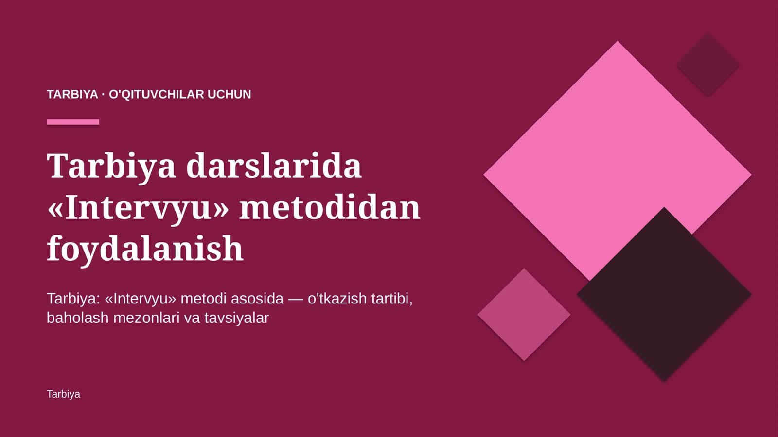 tarbiya darslarida intervyu metodidan foydalanish 9786 1