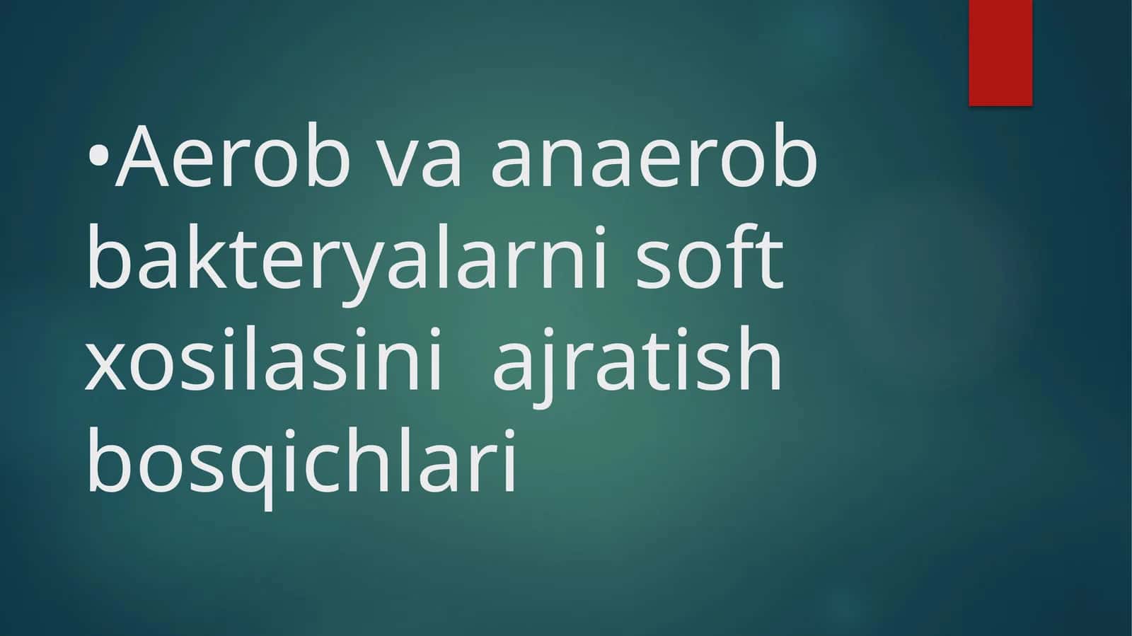 Aerob va anaerob bakteryalarni soft xosilasini ajratish bosqichlari 1