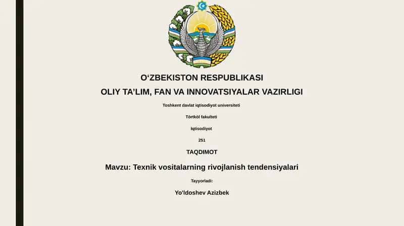 Texnik vositalarning rivojlanish tendensiyalari 1