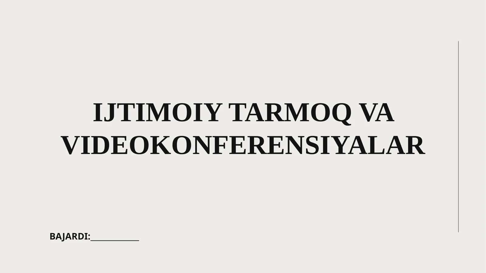 IJTIMOIY TARMOQ VA VIDEOKONFERENSIYALAR 1