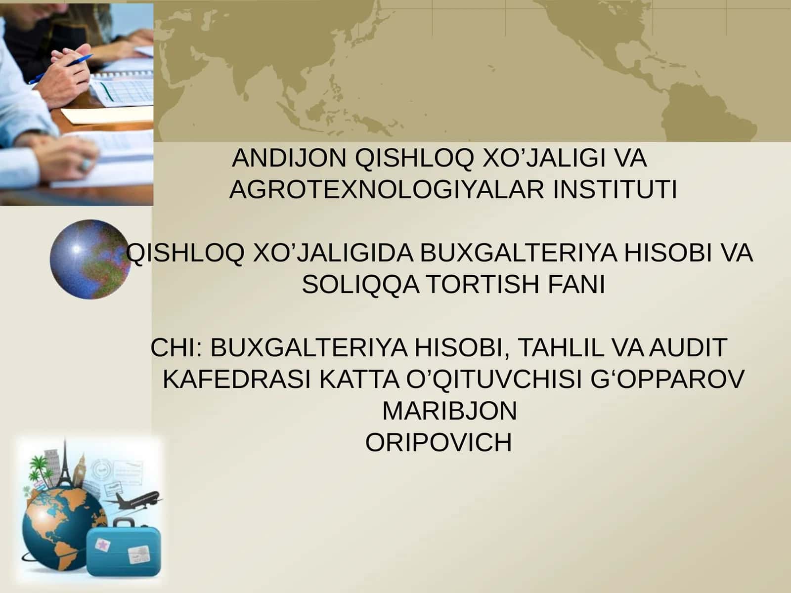 BUXGALTERIYA HISOBINI TASHKIL ETISH VA HISOB SIYOSATI 1