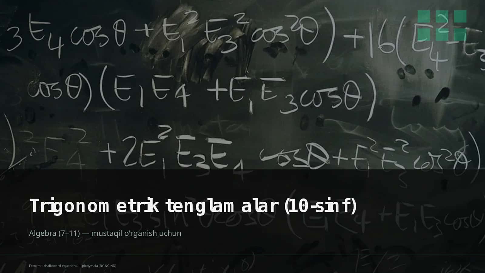 Trigonometrik tenglamalar (10-sinf) 1