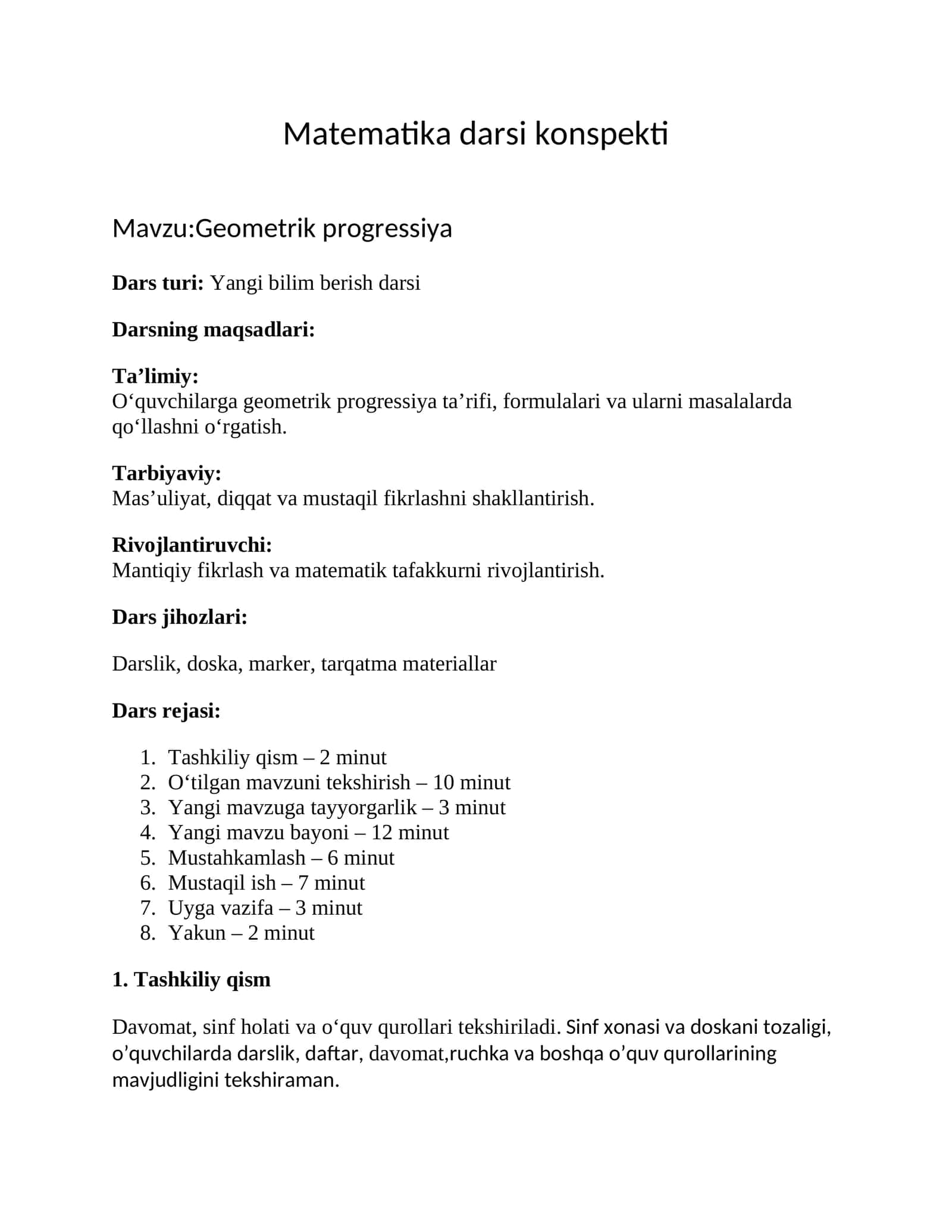 Geometrik progressiya 1
