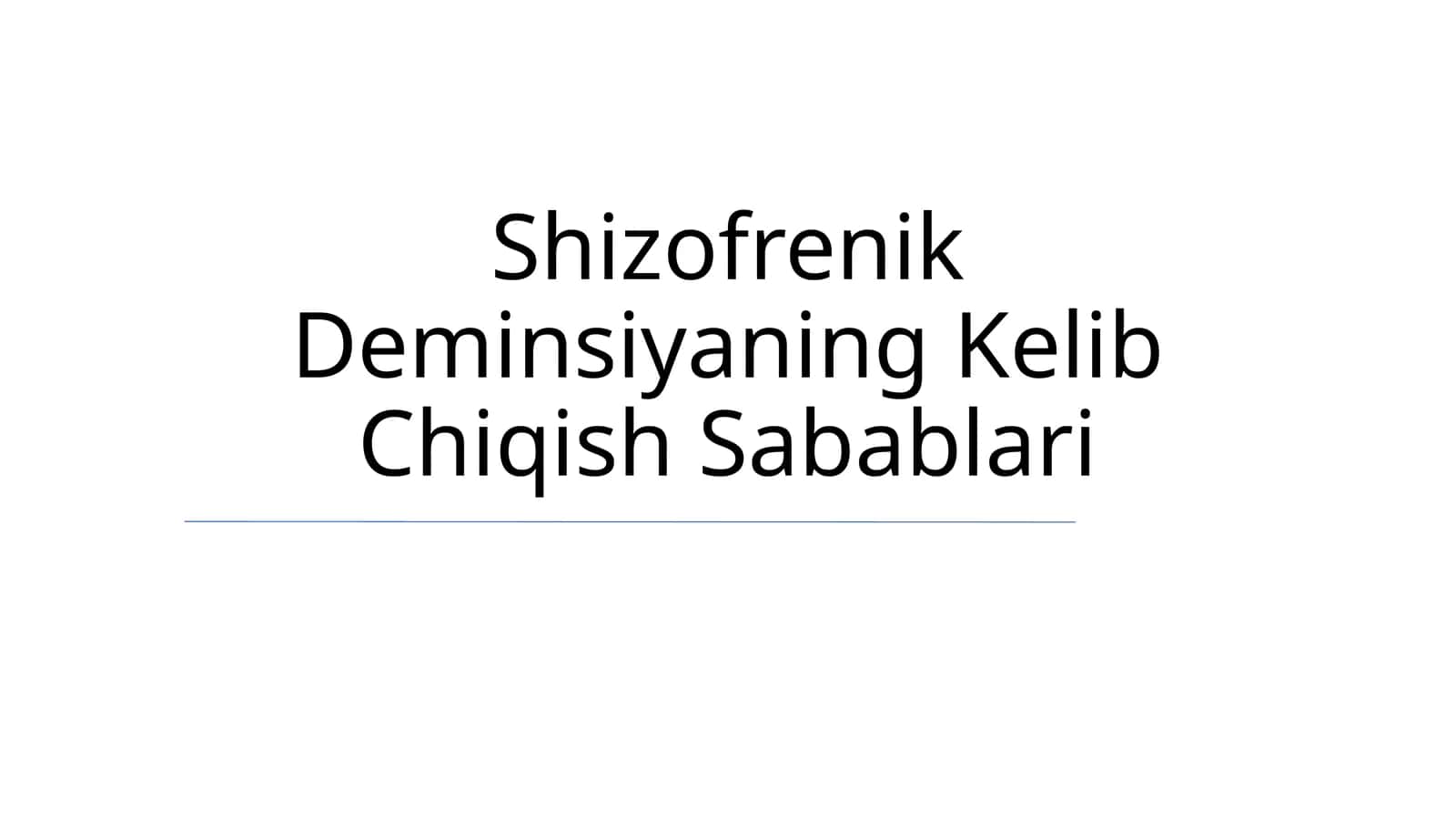 Shizofrenik Deminsiyaning Kelib Chiqish Sabablari 1