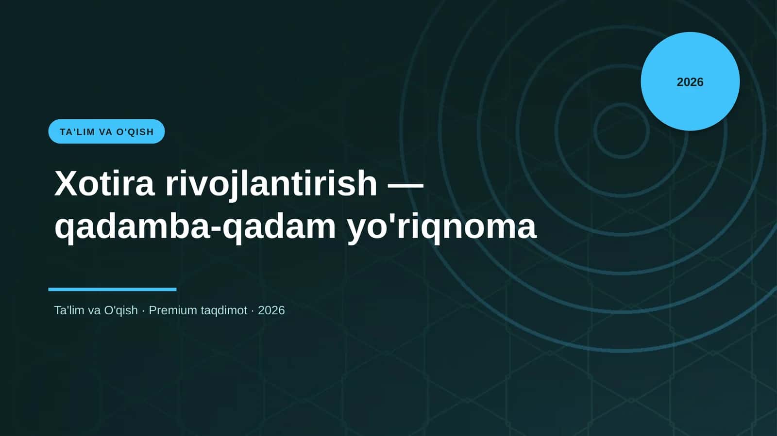 Xotira rivojlantirish — qadamba-qadam yo'riqnoma 1