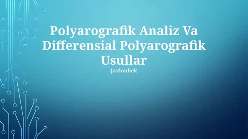 Polyarografik Analiz Va Differensial Polyarografik Usullar 1