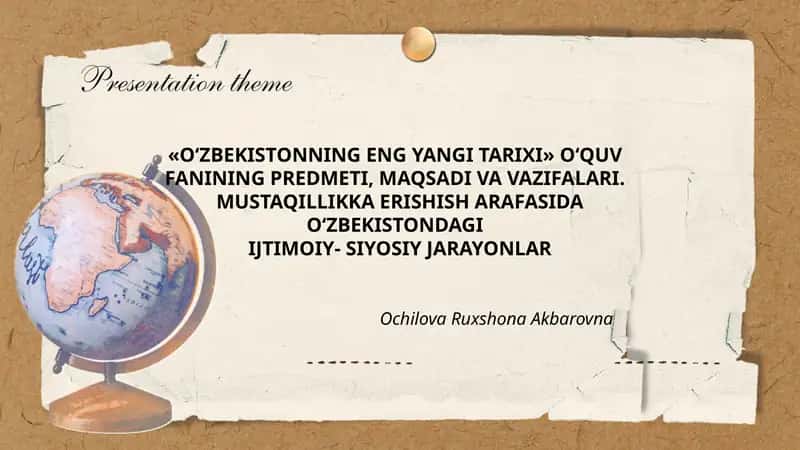 O‘ZBEKISTONNING ENG YANGI TARIXI 1