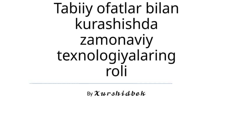 Zamonaviy texnologiyalar 1