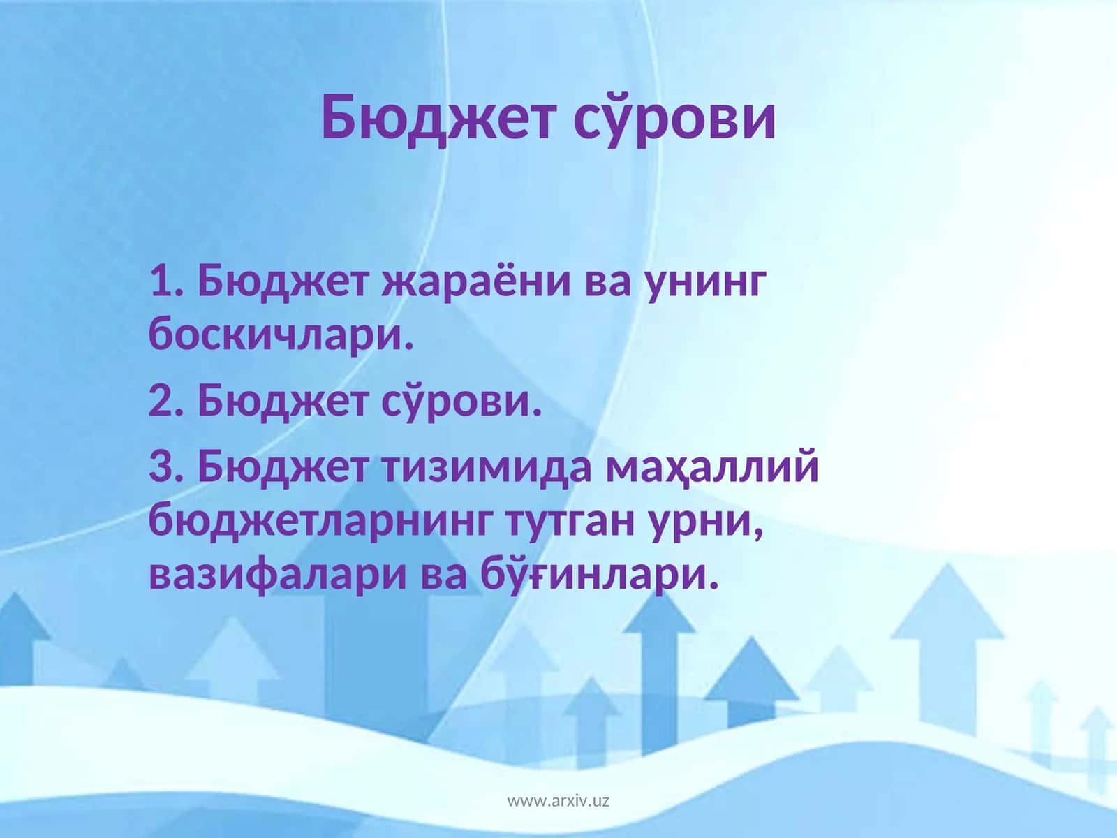 Бюджет сўрови 1