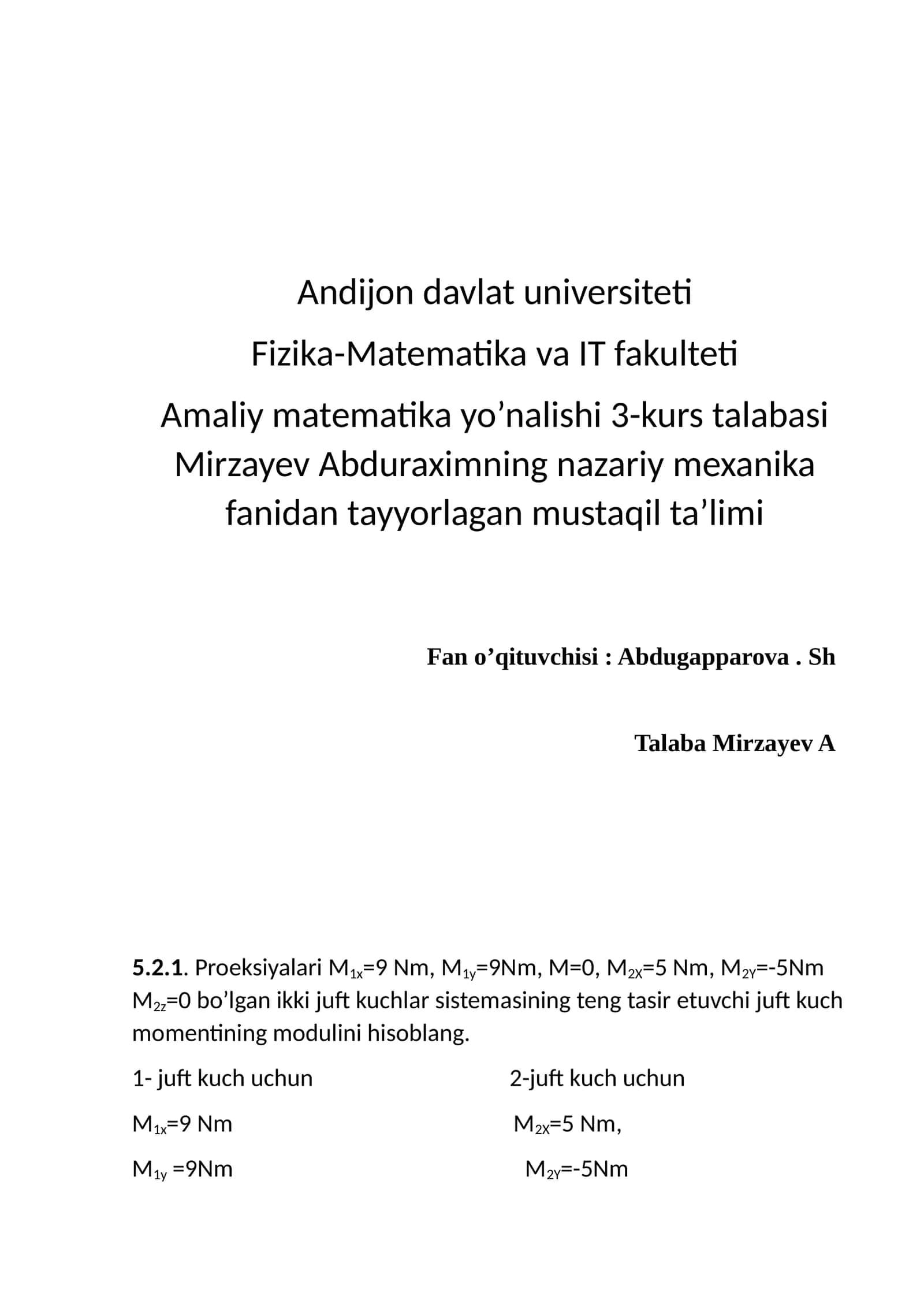 Amaliy matematika 1