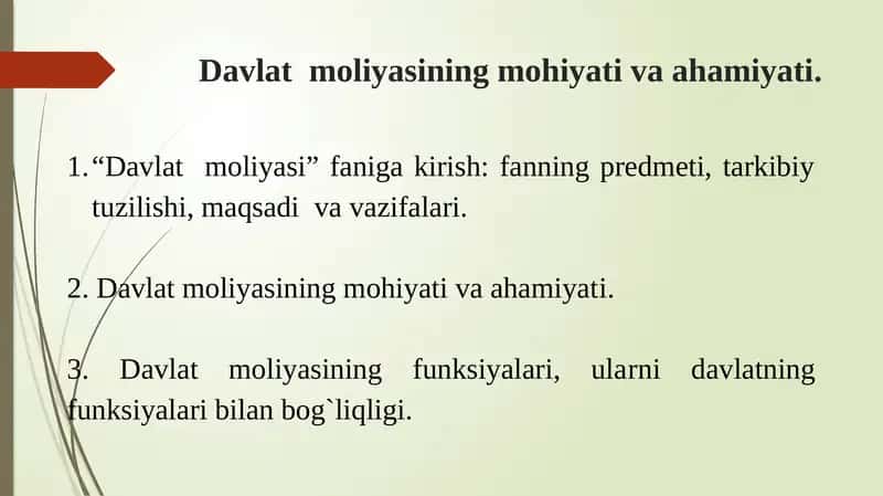 Davlat moliyasi 1