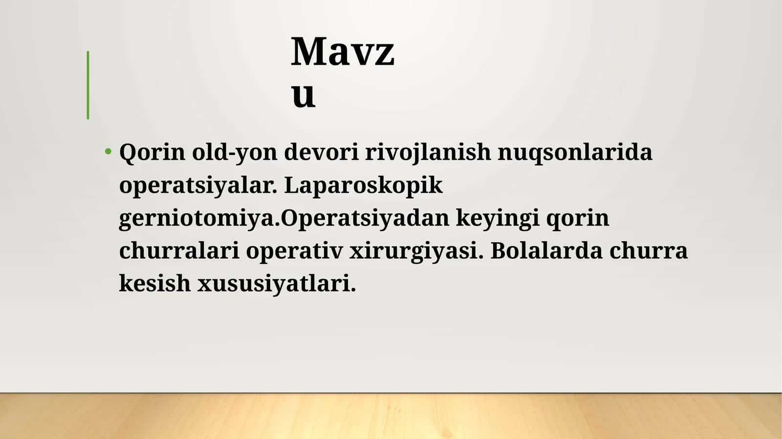 Qorin old-yon devori rivojlanish nuqsonlari 1
