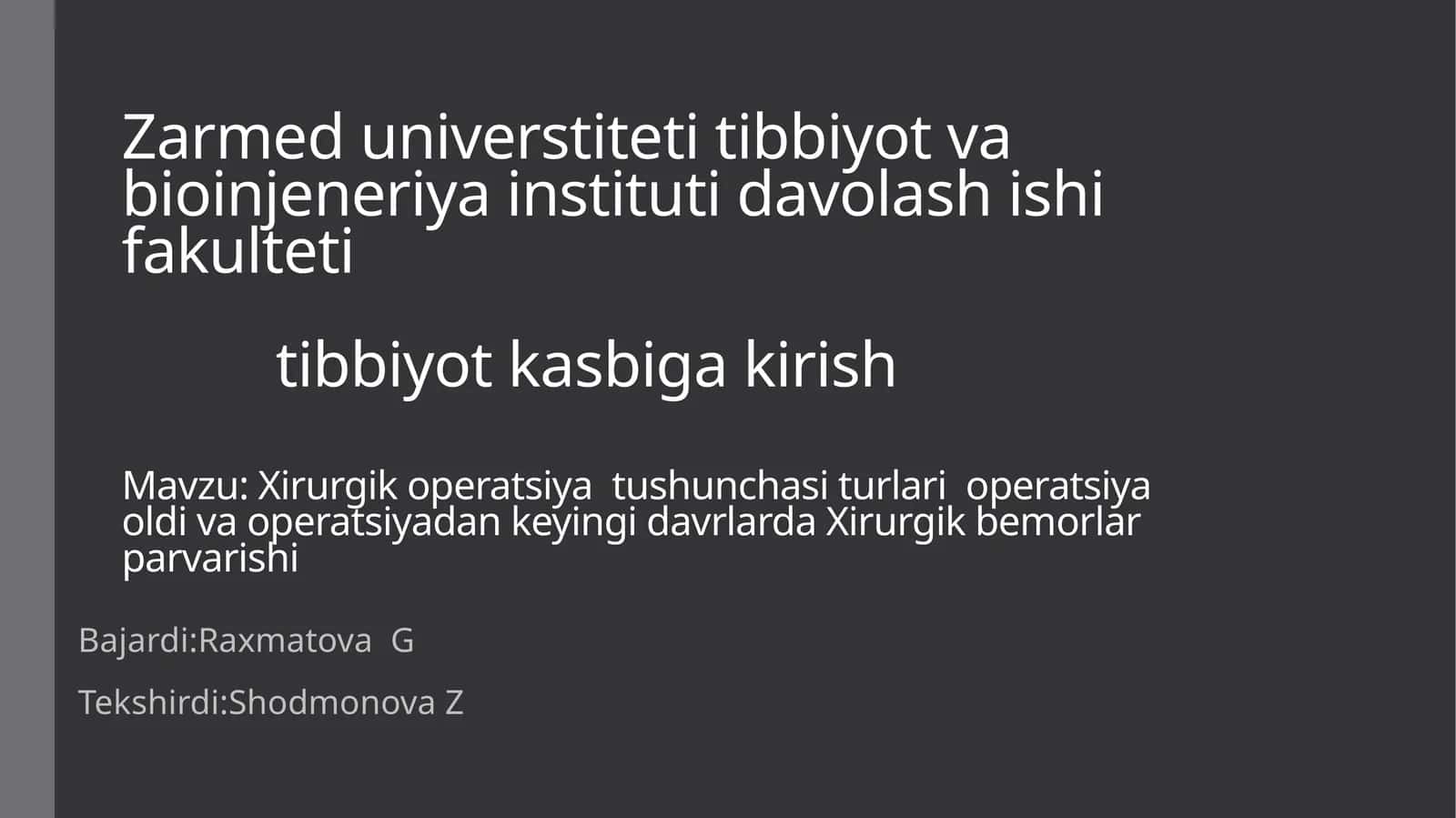 Xirurgik operatsiya tushunchasi 1