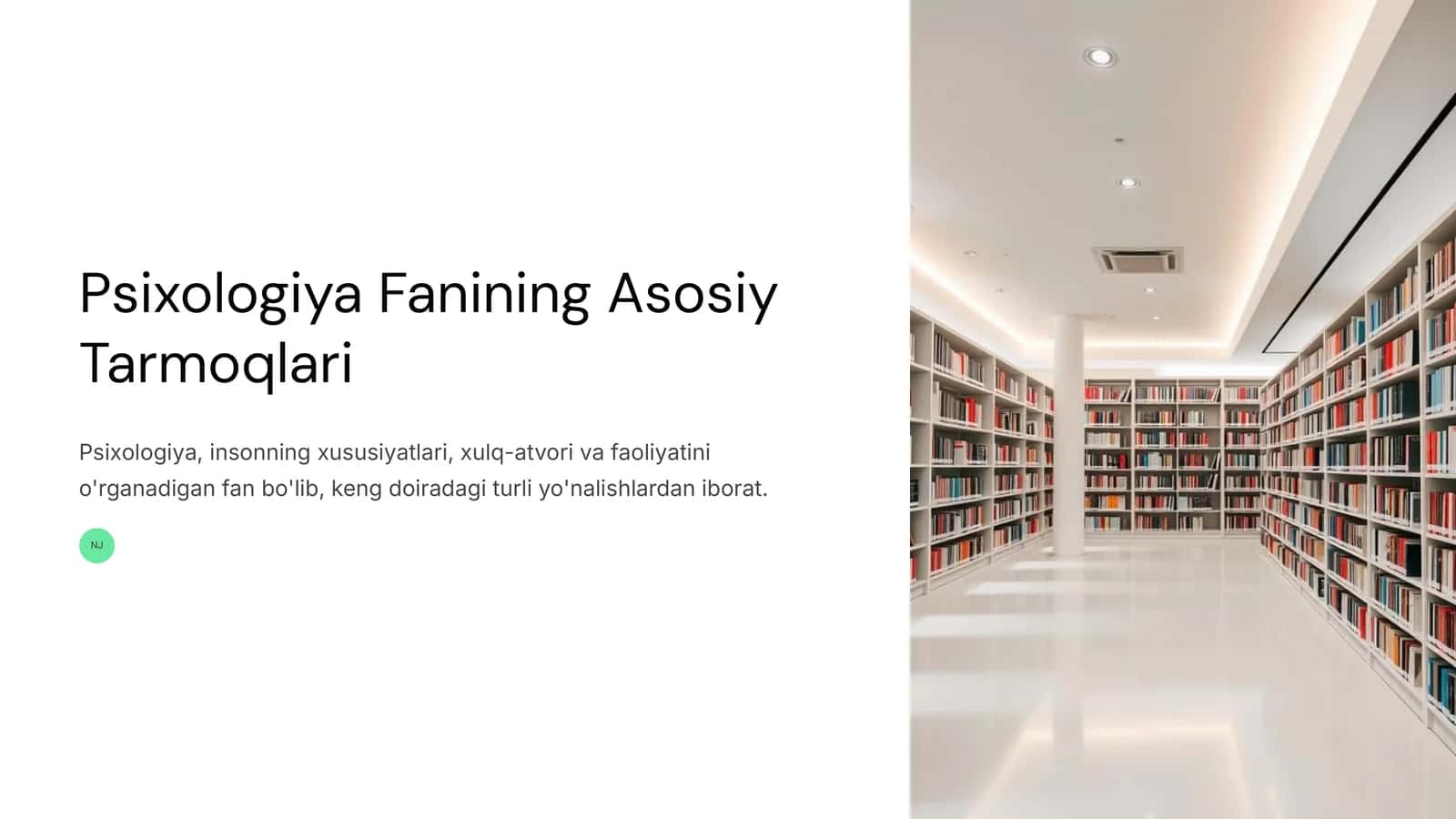 Psixologiya Fanining Asosiy Tarmoqlari 1