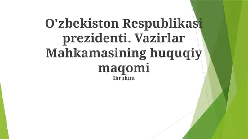 Vazirlar Mahkamasining huquqiy maqomi 1