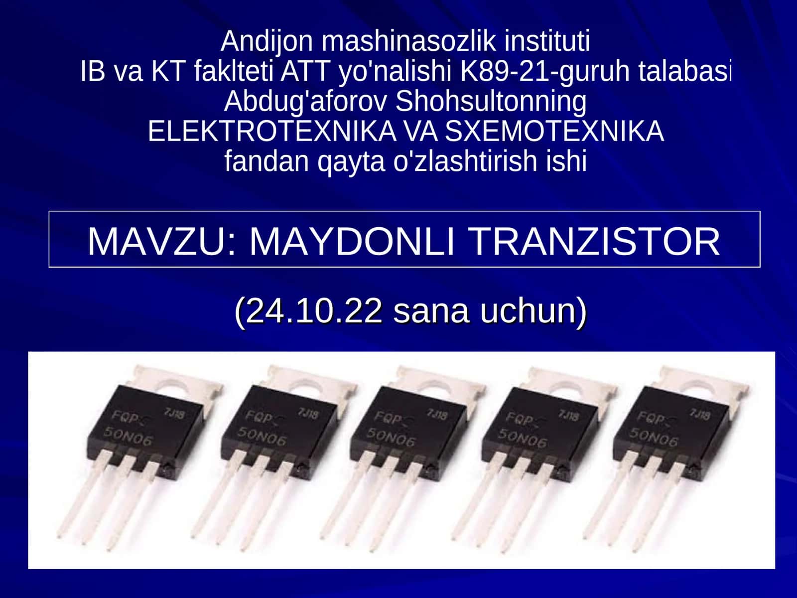 MAYDONLI TRANZISTOR 1