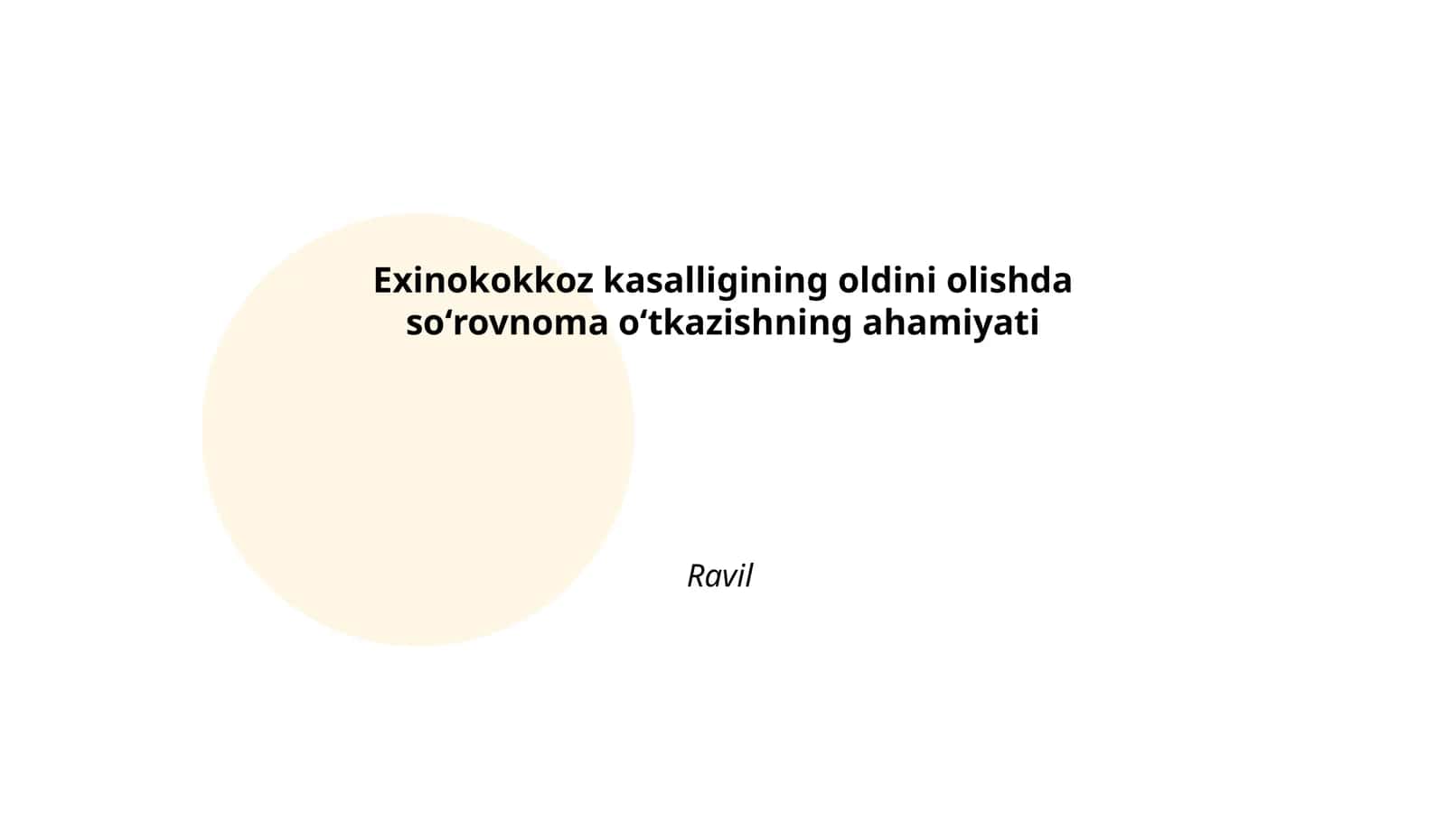 Soʻrovnoma oʻtkazishning Exinokokkoz kasalligining oldini olishdagi roli 1