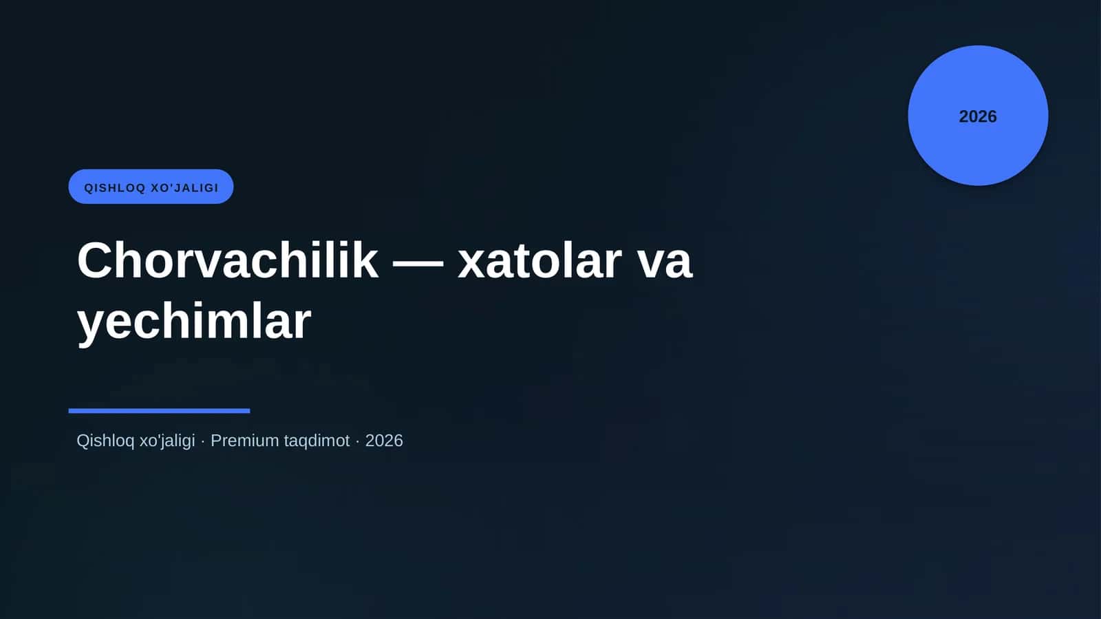Chorvachilik — xatolar va yechimlar 1