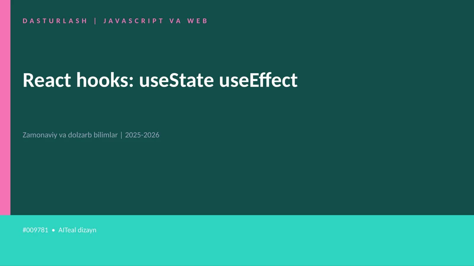 React hooks: useState useEffect 1