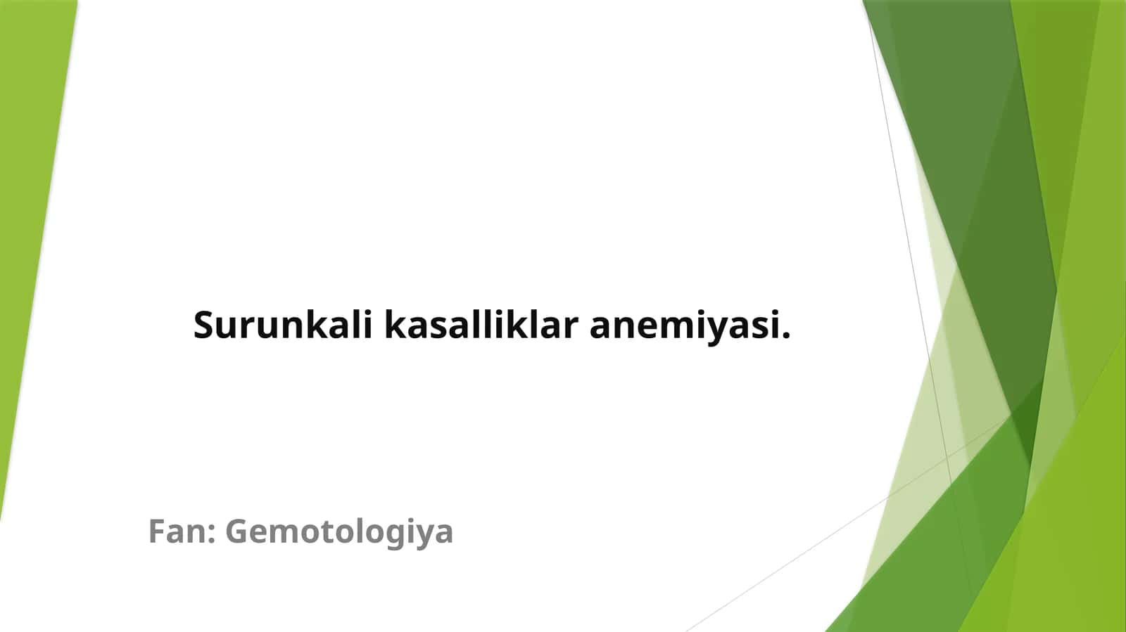Surunkali kasalliklar anemiyasi 1