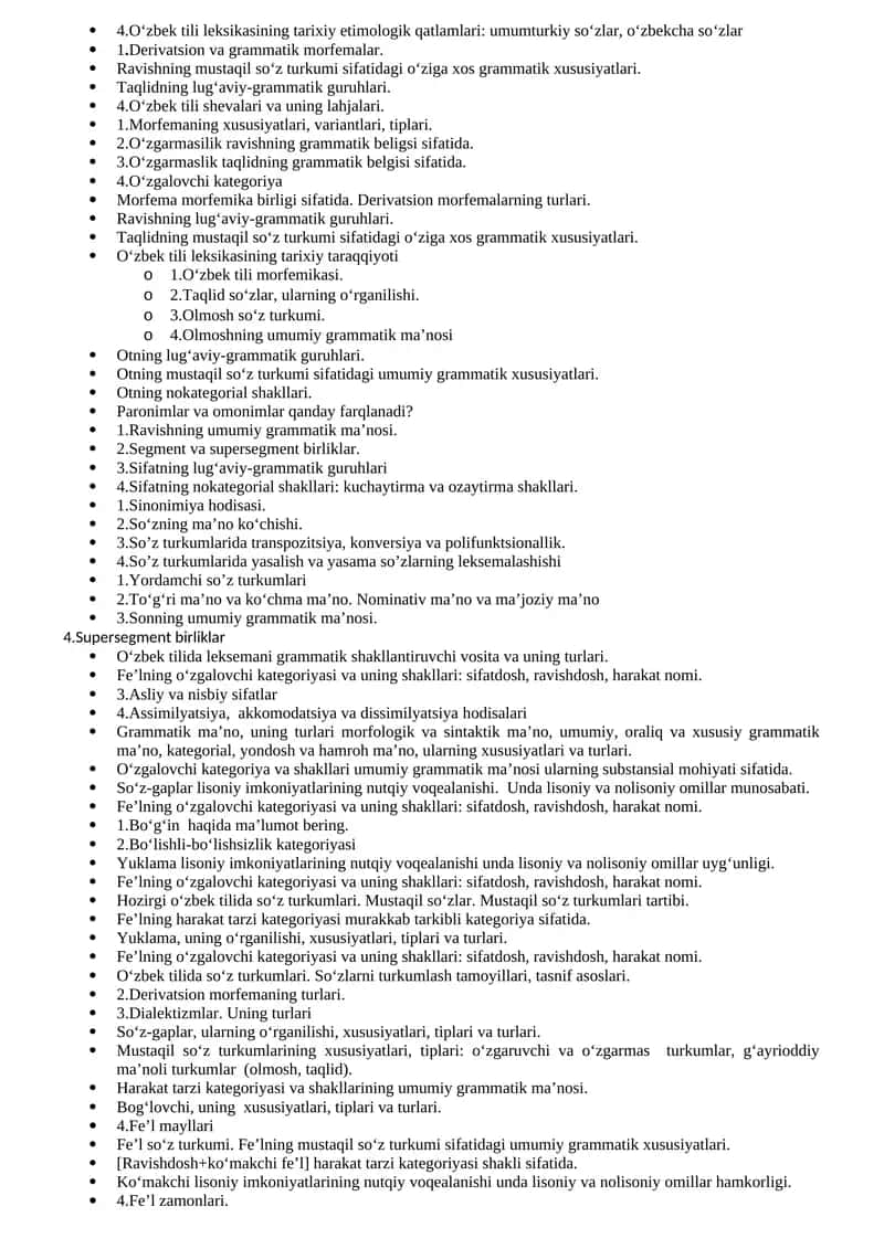 O‘zbek tili leksikasining tarixiy etimologik qatlamlari 1