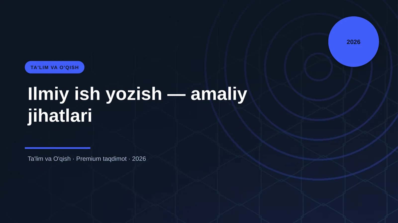 Ilmiy ish yozish - amaliy jihatlari 1
