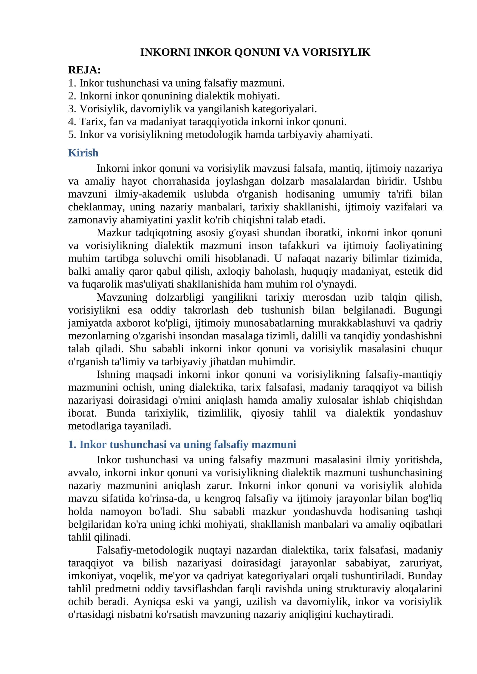 INKORNI INKOR QONUNI VA VORISIYLIK 1