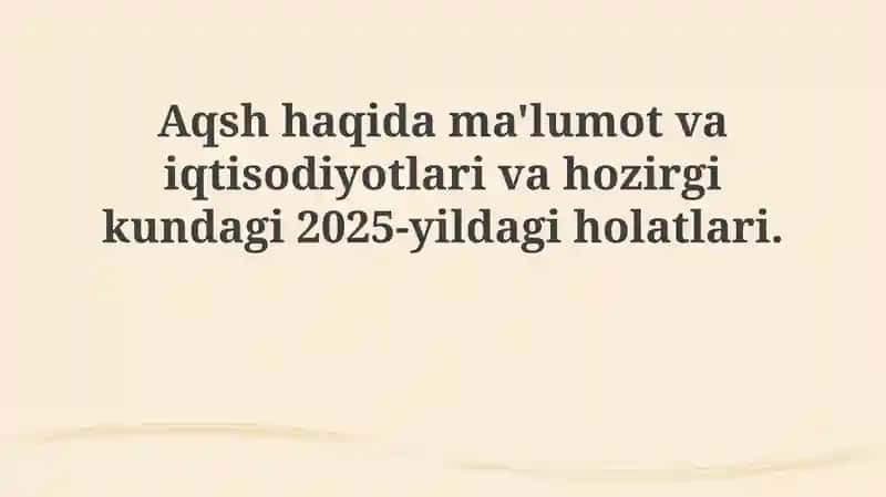 AQSH iqtisodiyoti
