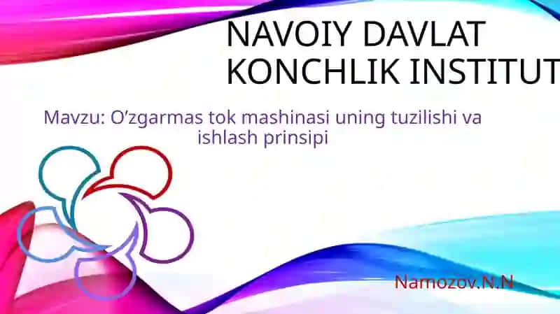 O’zgarmastok mashinalariuning tuzilishi va ishlash prinsi