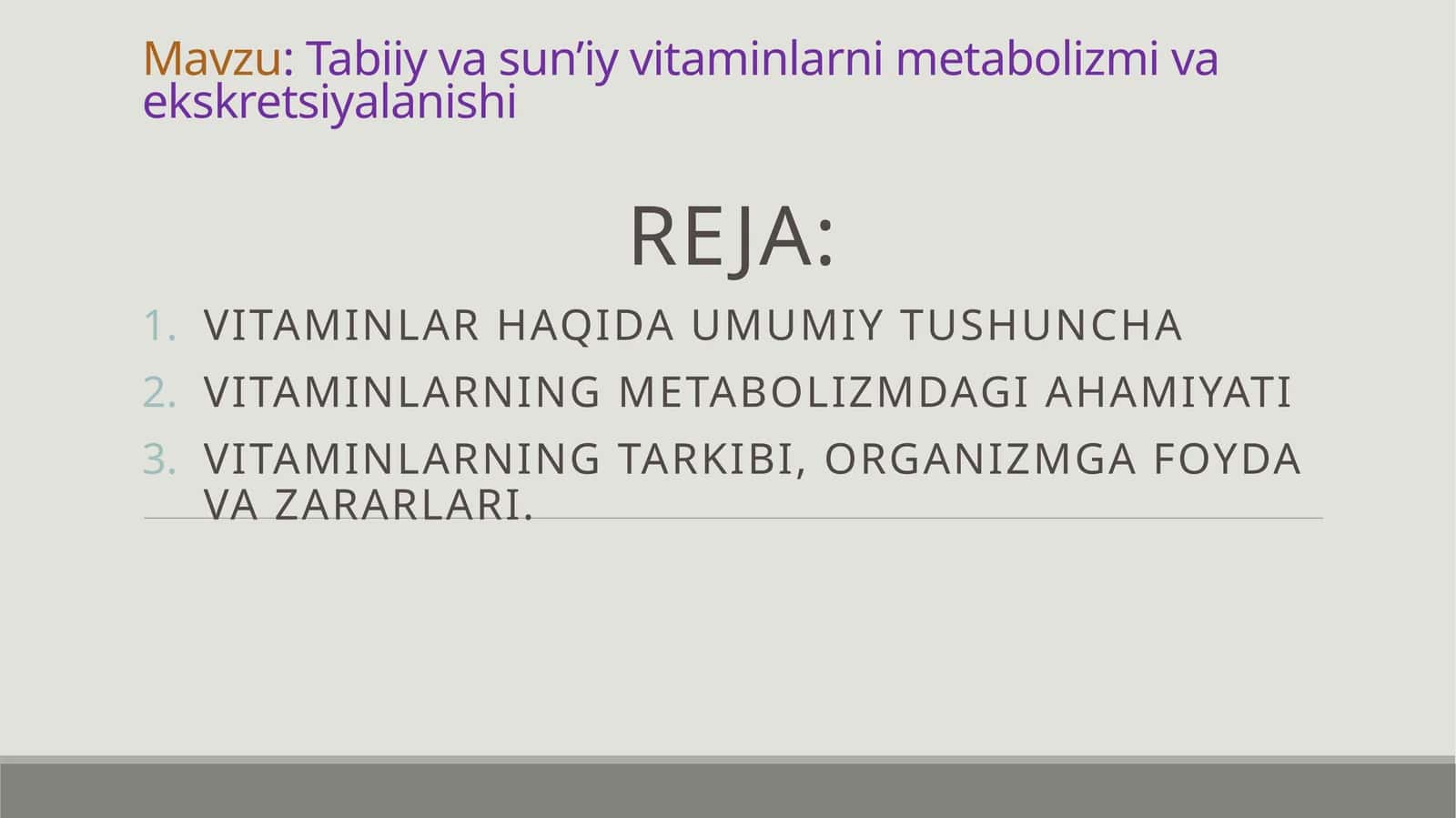 Vitaminlar haqida umumiy tushuncha 1