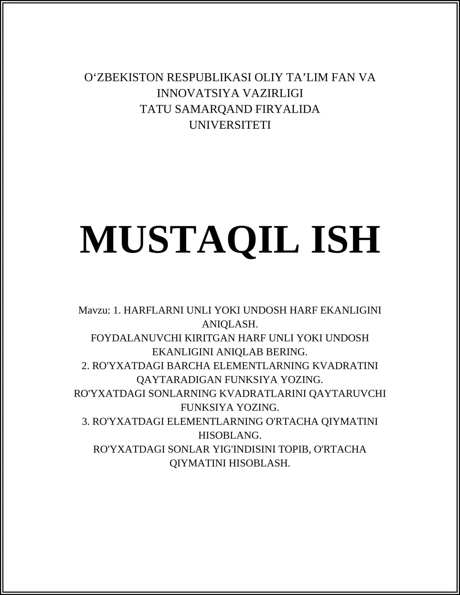 HARFLARNI UNLI YOKI UNDOSH HARF EKANLIGINI ANIQLASH 1