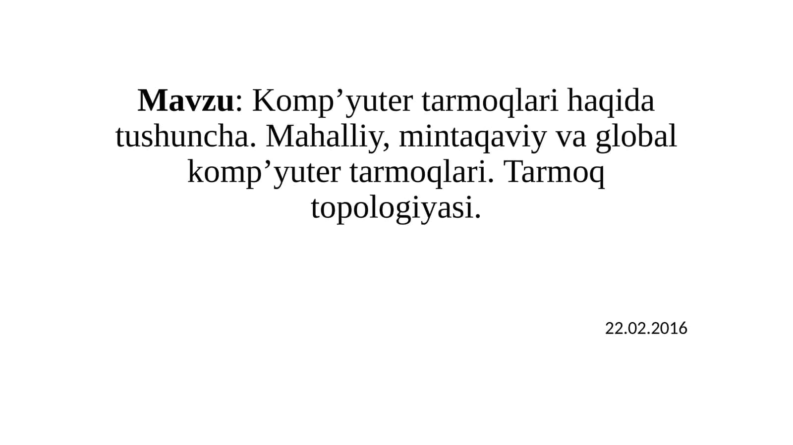 Kompyuter tarmoqlari haqida tushuncha 1