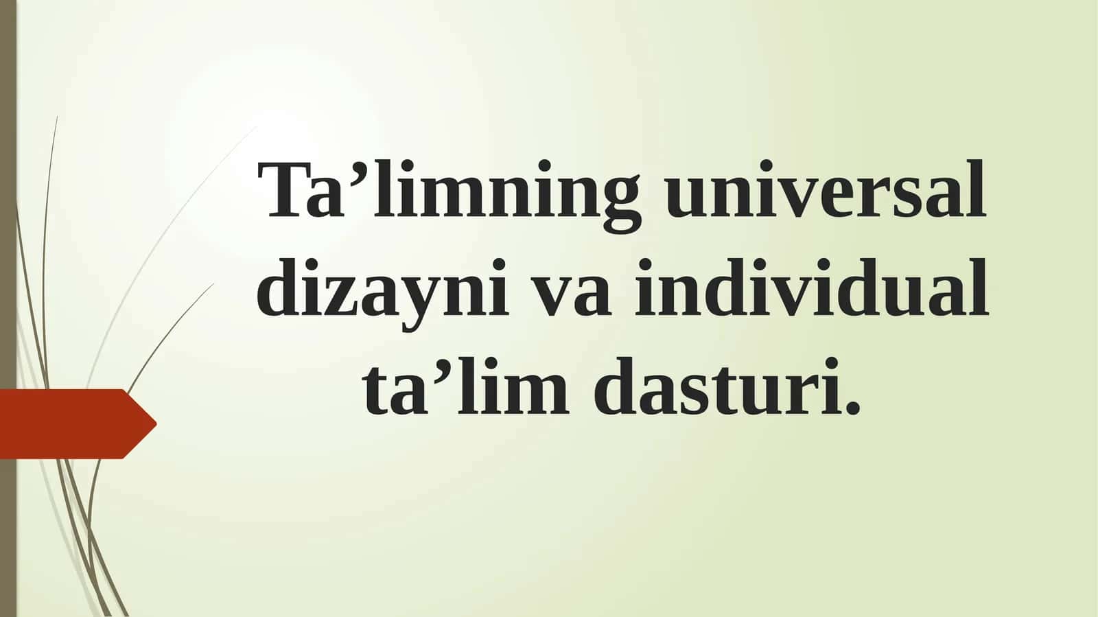 Ta’limning universal dizayni va individual ta’lim dasturi 1