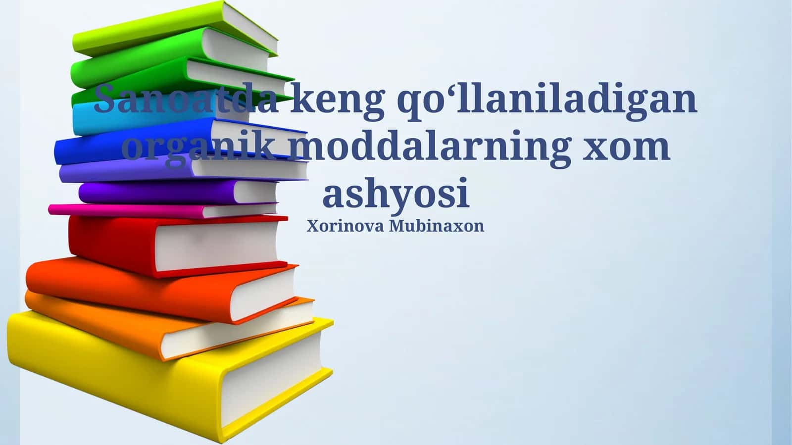 Organik moddalarning xom ashyosi 1