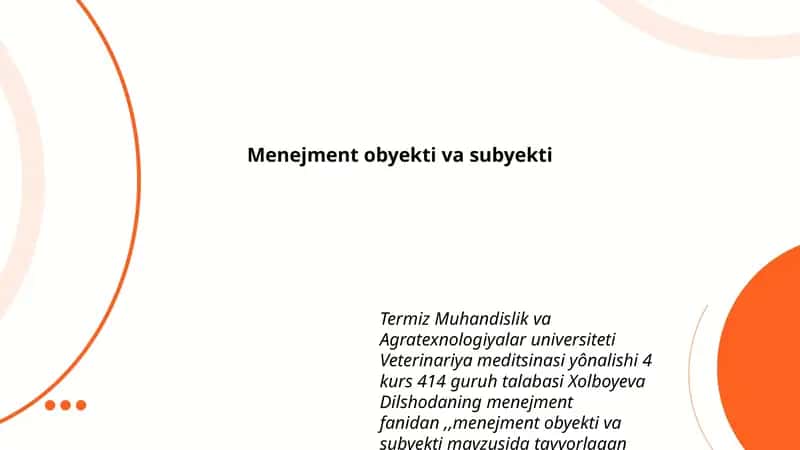Menejment obyekti va subyekti 1